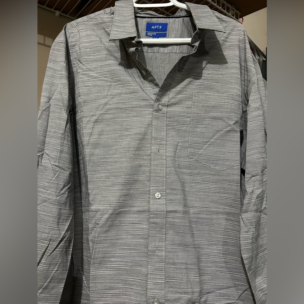 Apt. 9 Men's Gray Button Down Shirt